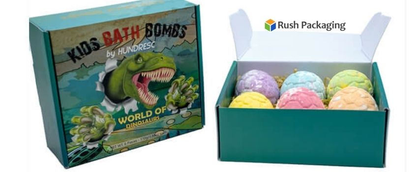 Custom Bath Bomb Boxes with unique designs at Rush Packaging
