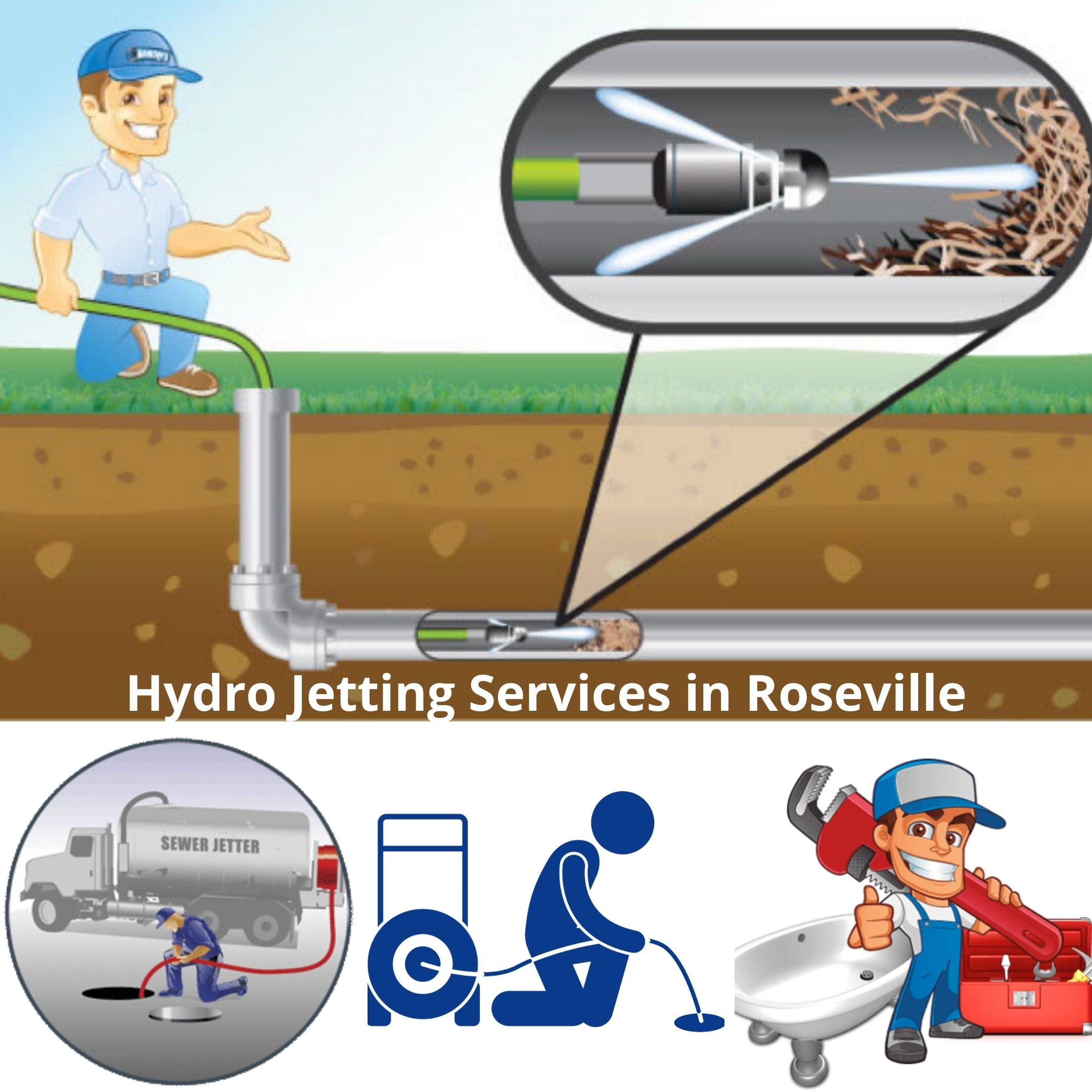 Professional Hydro Jetting Services in Roseville - Advanced Septic Service LLC