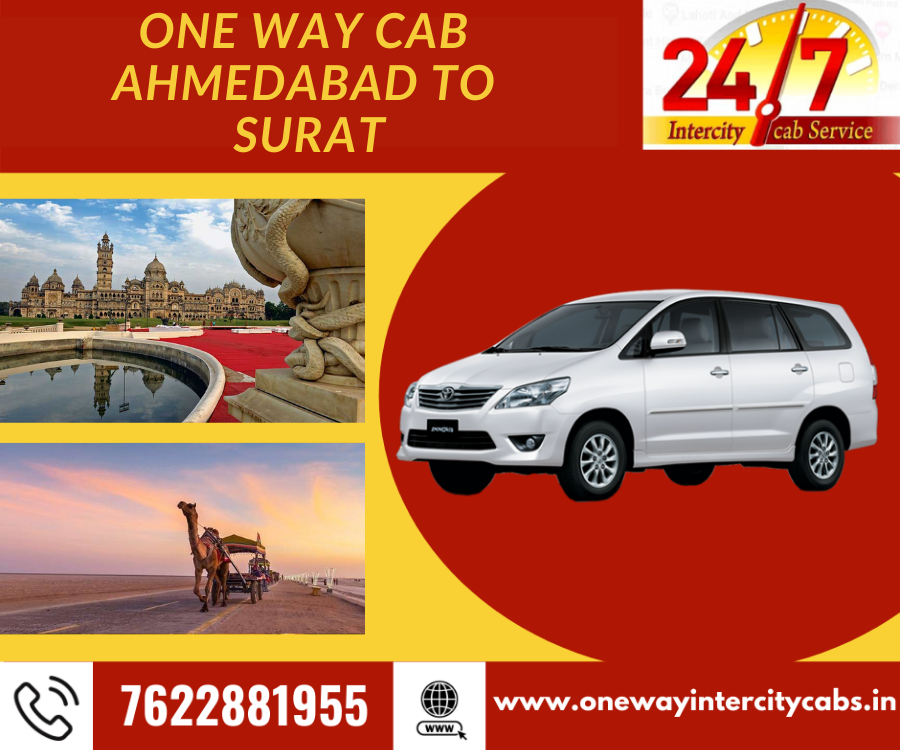 BOOK SAFE & SANITIZED ONE WAY CAB/CAB FROM AHMEDABAD TO SURAT