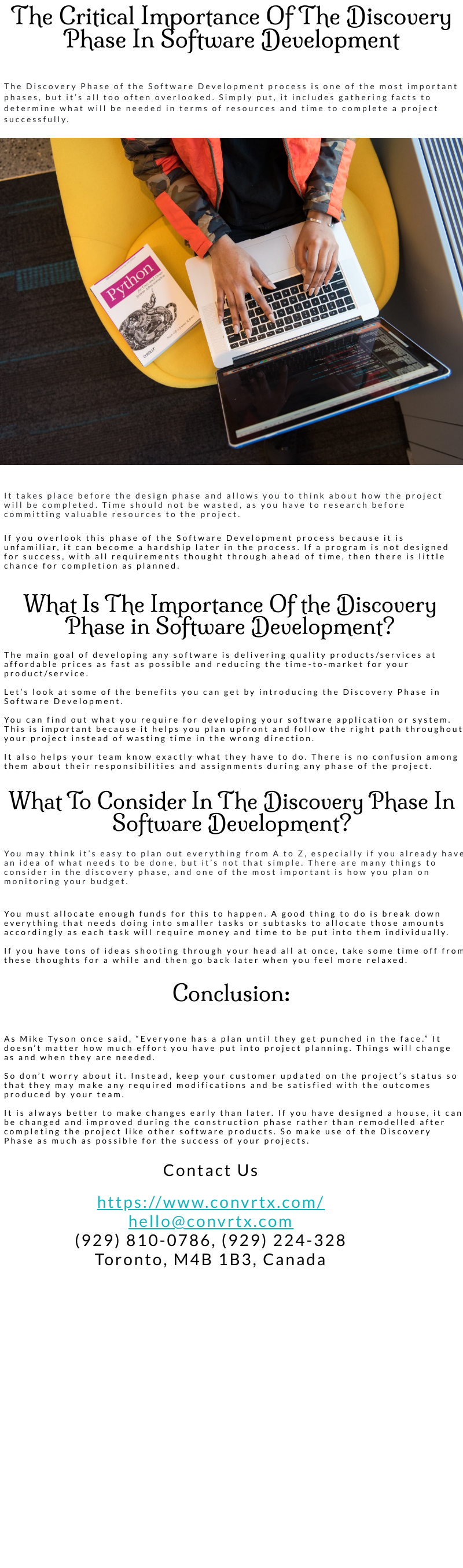 Discovery Phase is Critical in Software Development | ConvrtX