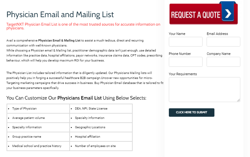 Physician Email List
