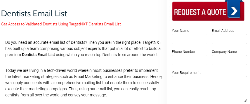 Dentist email list