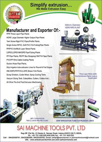Sai Extrusion Technik - Largest Manufacturer of Plastic Extrusion Machines