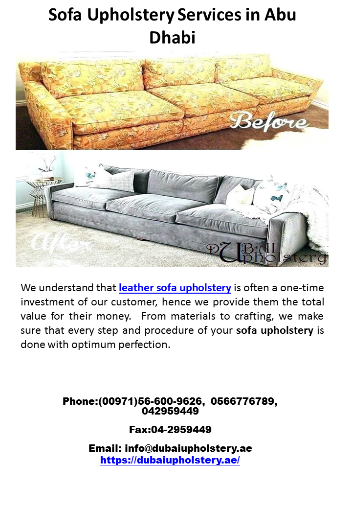 Sofa Upholstery Services in Abu Dhabi