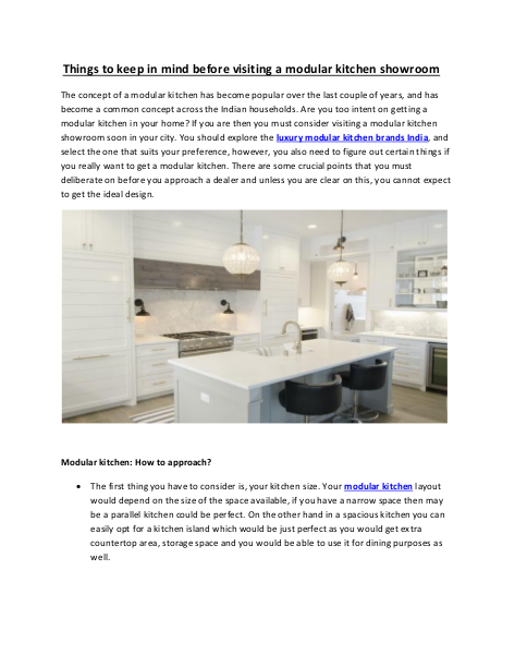 Visiting a modular kitchen showroom? Keep the pointers in mind