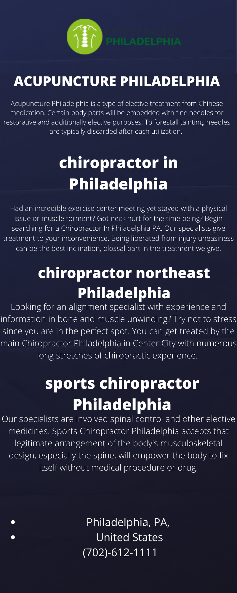 Chiropractor In Philadelphia PA