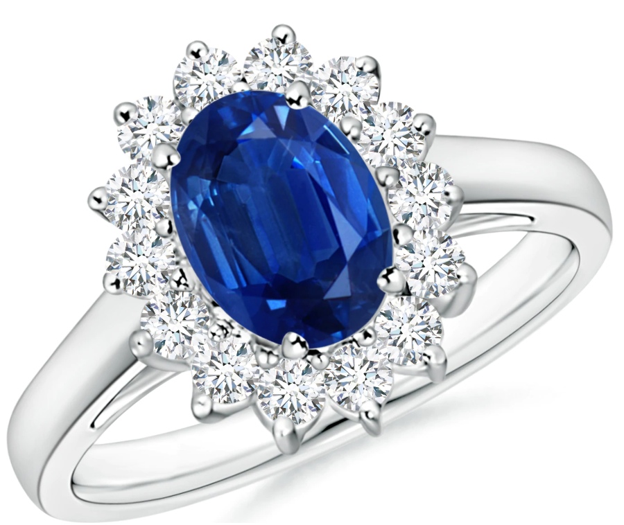Diamond Engagement Ring with Sapphire Accents