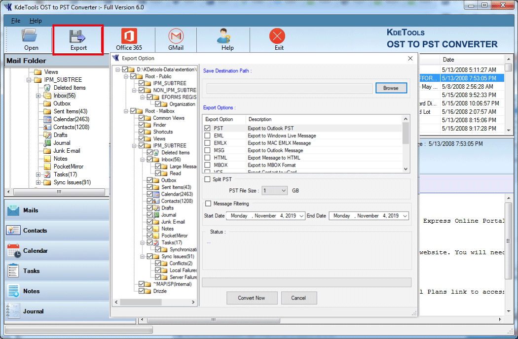 Import OST to PST