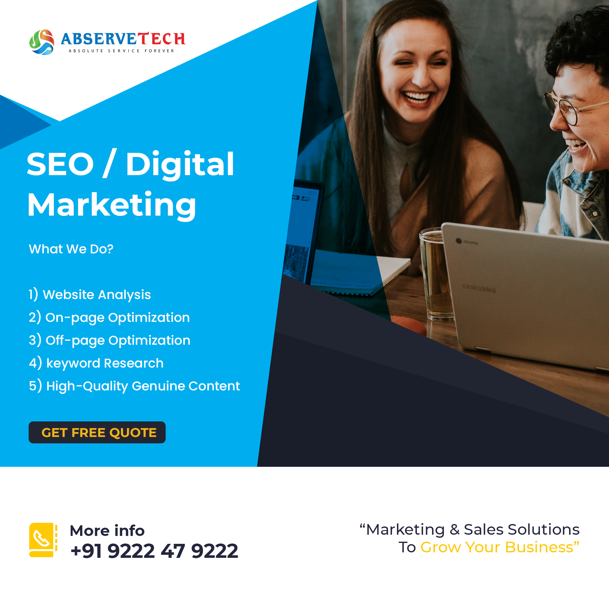 Get SEO / Digital Marketing Services From Abservetech At Breakthrough Prices