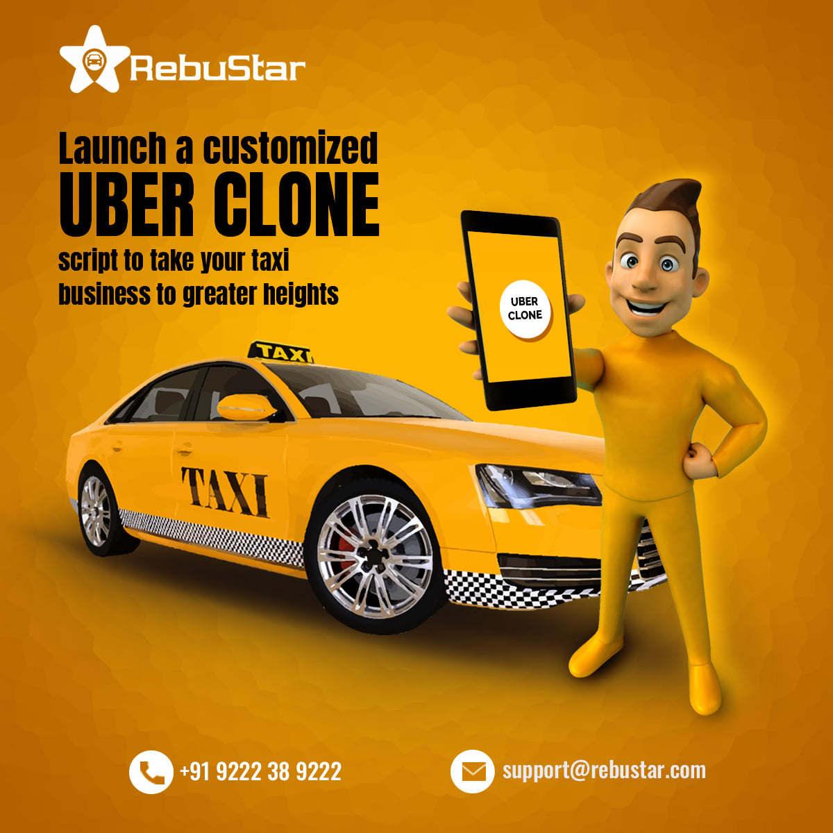 Launch a customized Uber clone script to take your taxi business to greater heights