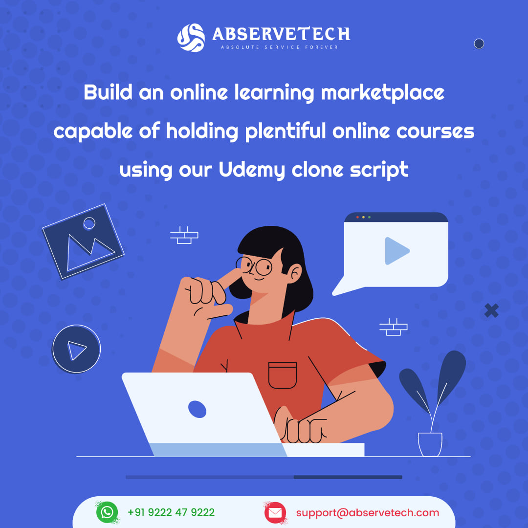 Build an online learning marketplace capable of holding plentiful online courses using our Udemy clone script