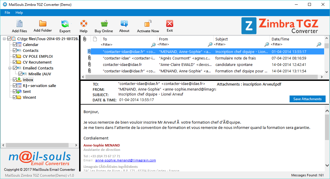 Zimbra Converter for Complete Convert Zimbra TGZ File to Multiple Formats