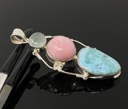 Pave diamond pendants wholesale | Buy Larimar pendant and Stone Jewelry on sale