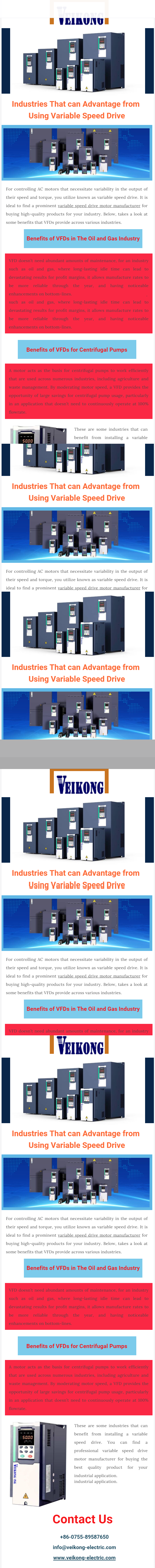 Industries That can Advantage from Using Variable Speed Drive