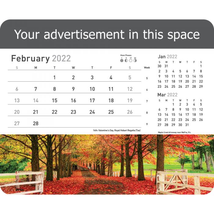 Buy Calendars Online at sandsoftime.com.au