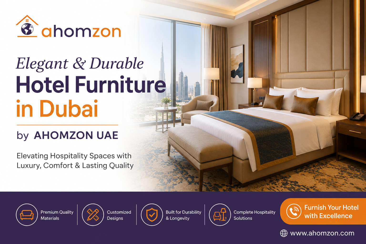 Elegant & Durable Hotel Furniture in Dubai by AHOMZON UAE