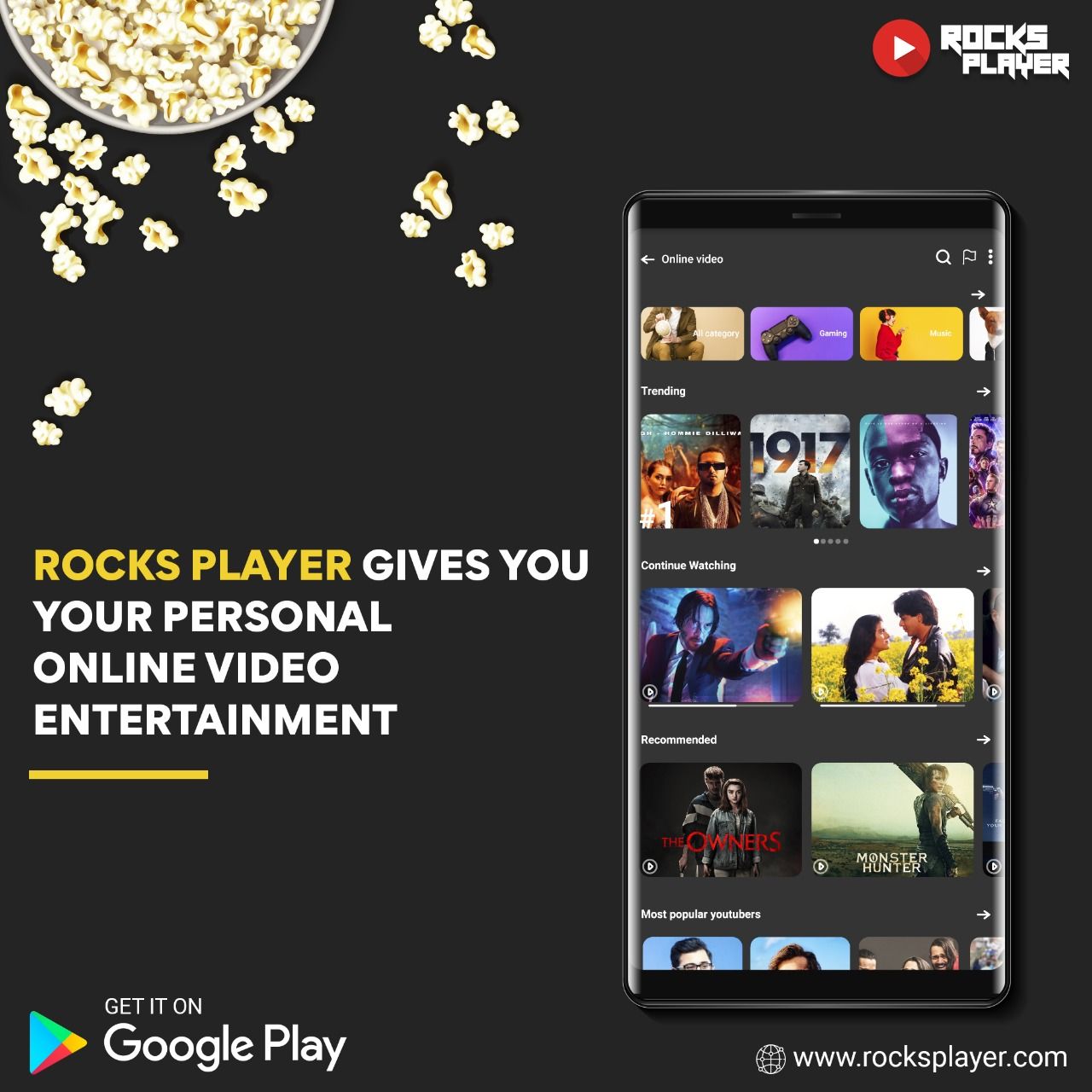 Android Media player for watching videos from a URL
