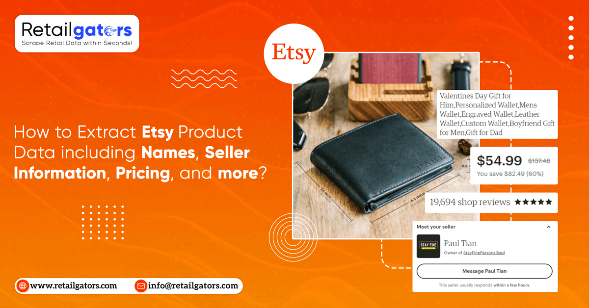 How to Extract Etsy Product Data including Names, Seller Information, Pricing, and more?