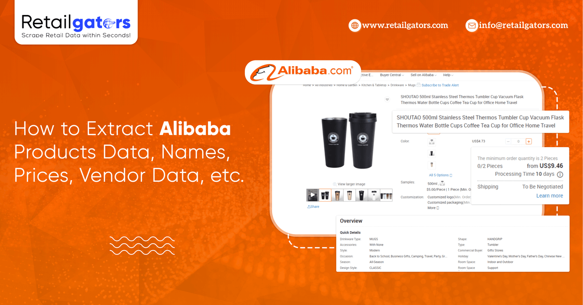 How to Extract Alibaba Products Data, Names, Prices, Vendor Data, etc.