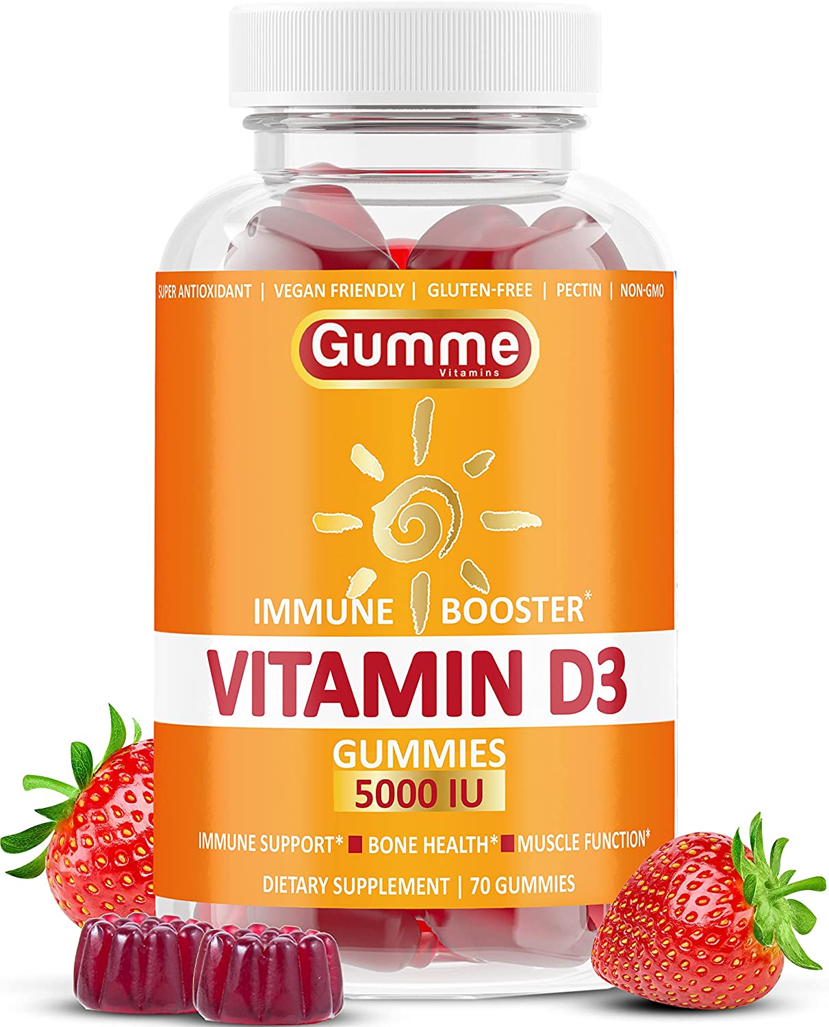 Vitamin D3 Gummies Supplements With Extra Strength 5000 IU Gummies