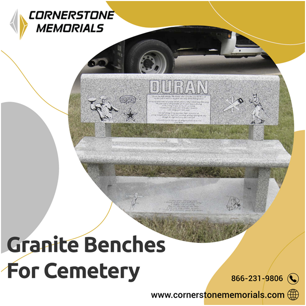 Get beautifully done granite benches for cemeteries!