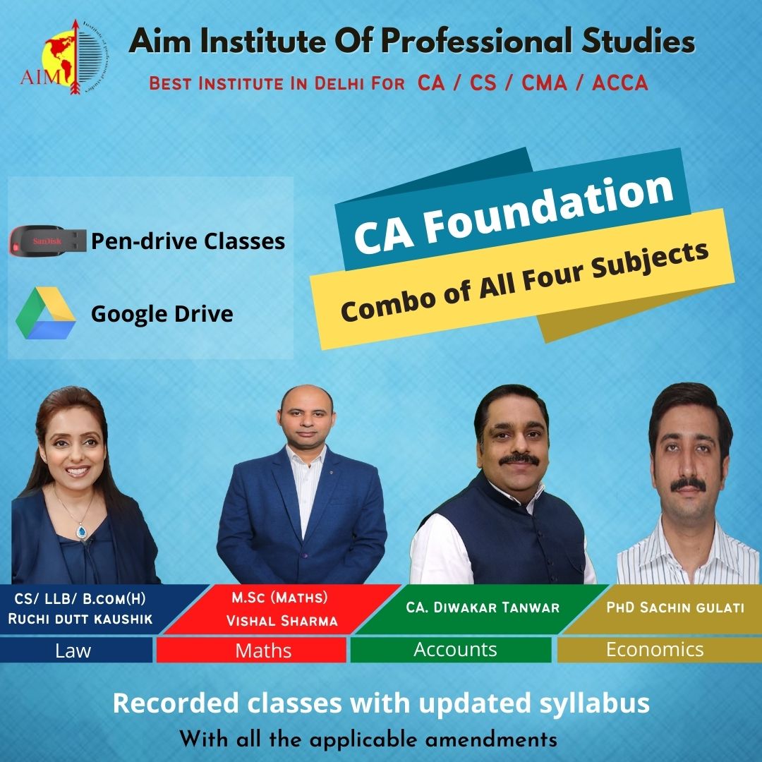 CA Foundation all Subjects video lectures by Aiminstitute