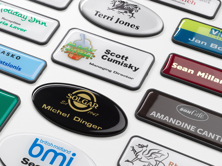 Discover Custom Name Badges in Various Sizes and Finishes