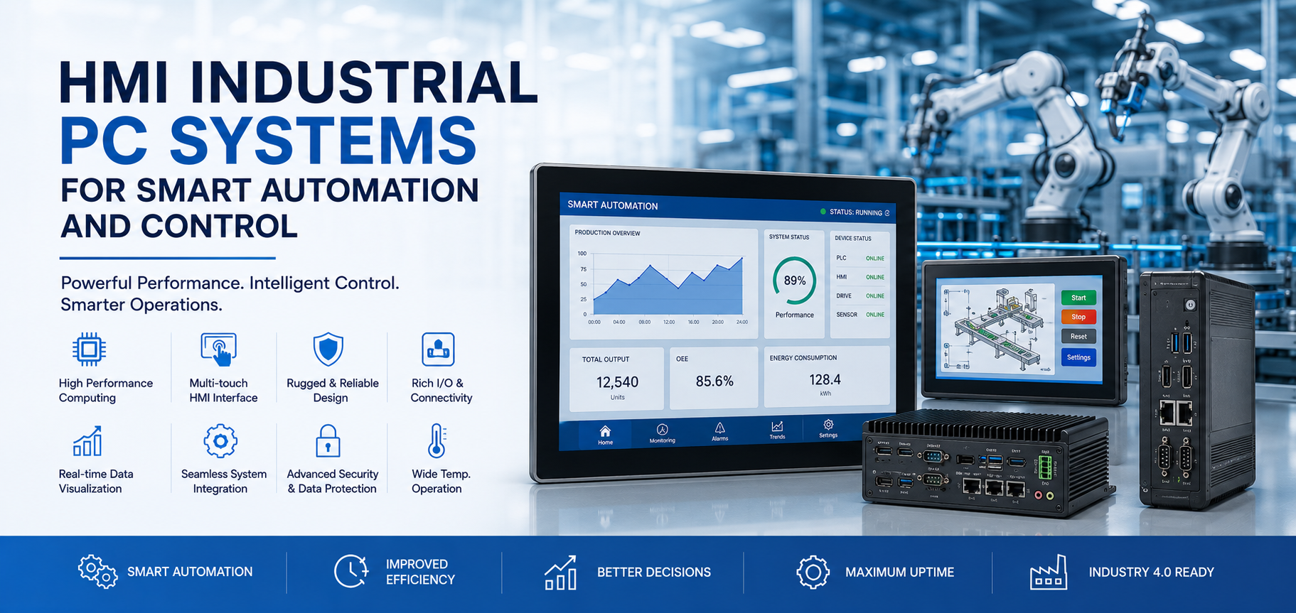 HMI Industrial PC Systems for Smart Automation and Control