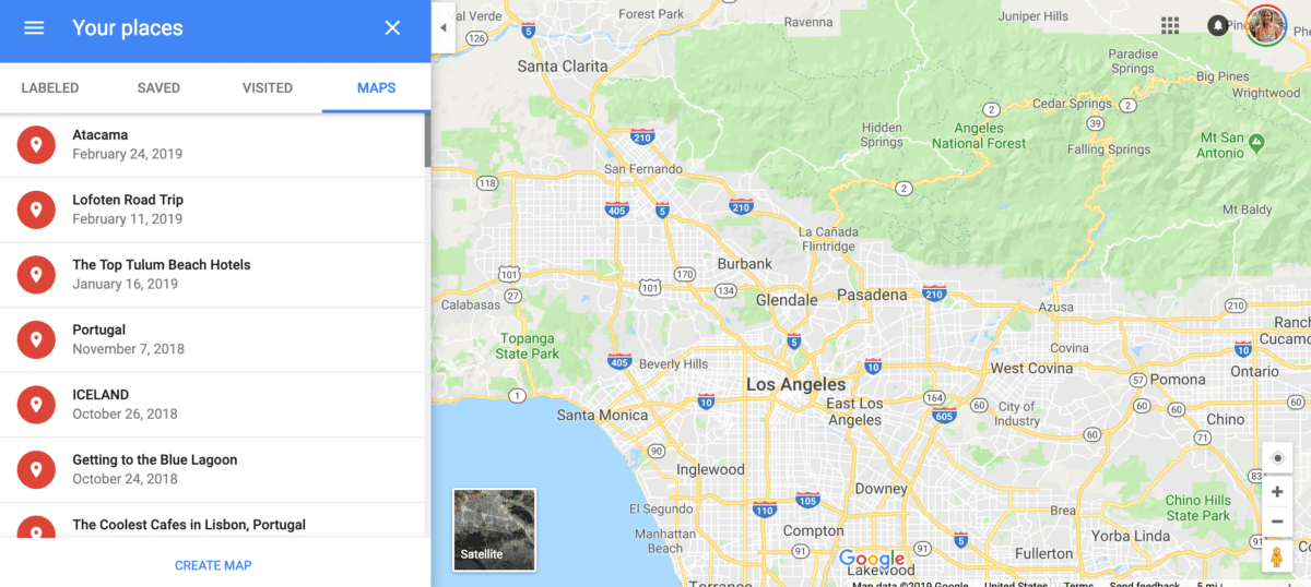 google maps trip planner