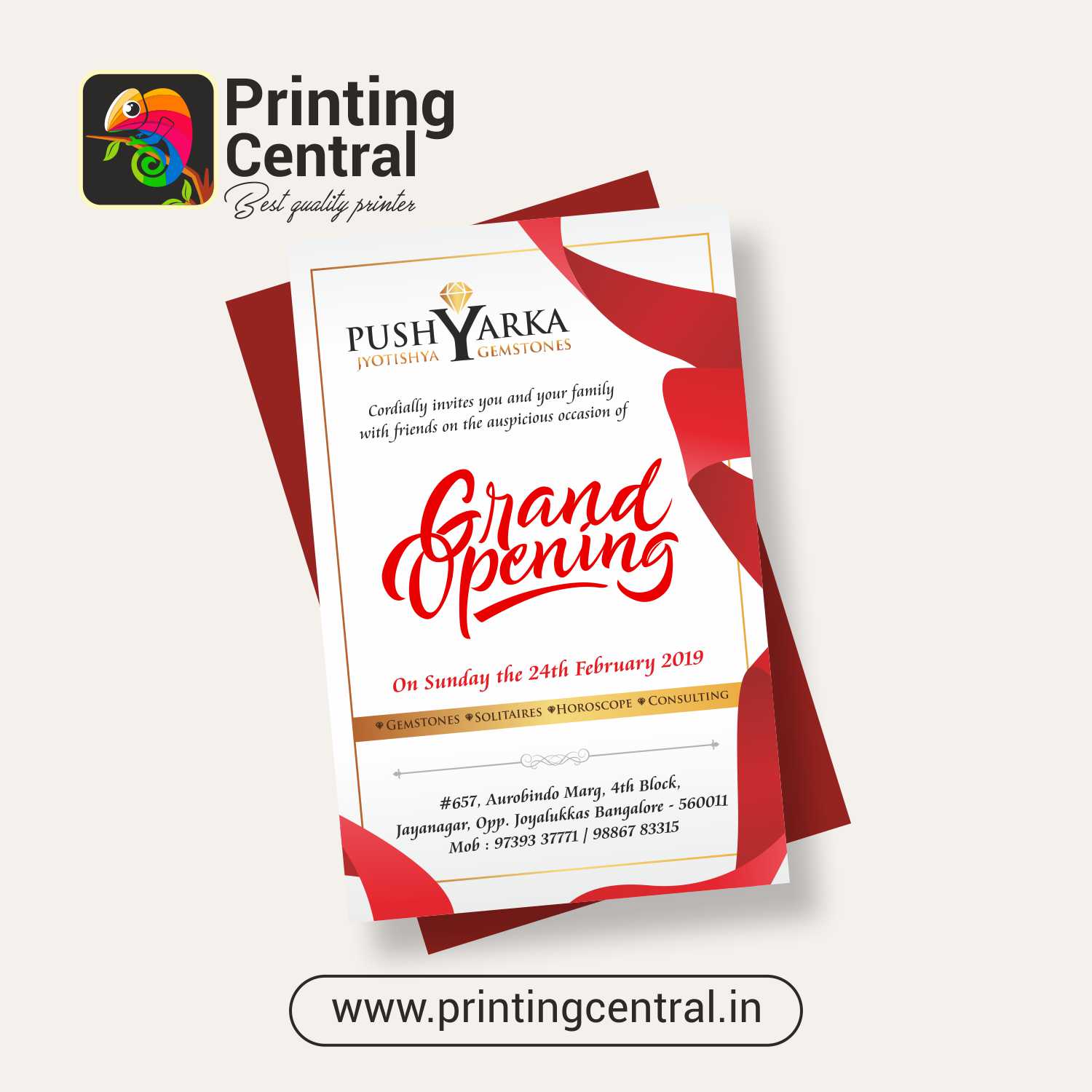 Opening Ceremony card Printing in Bangalore