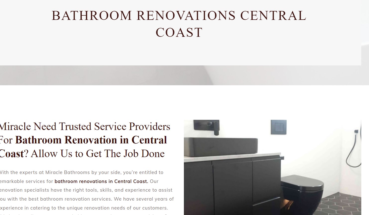 Bathroom Renovations Central Coast