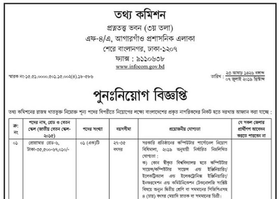Job Circular of Information Commission-2019