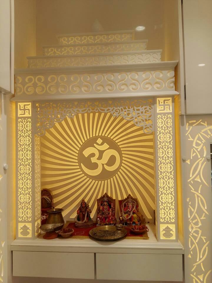 Corian Style Mandir by Engravers Sign