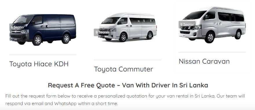 Van for Hire in Sri Lanka