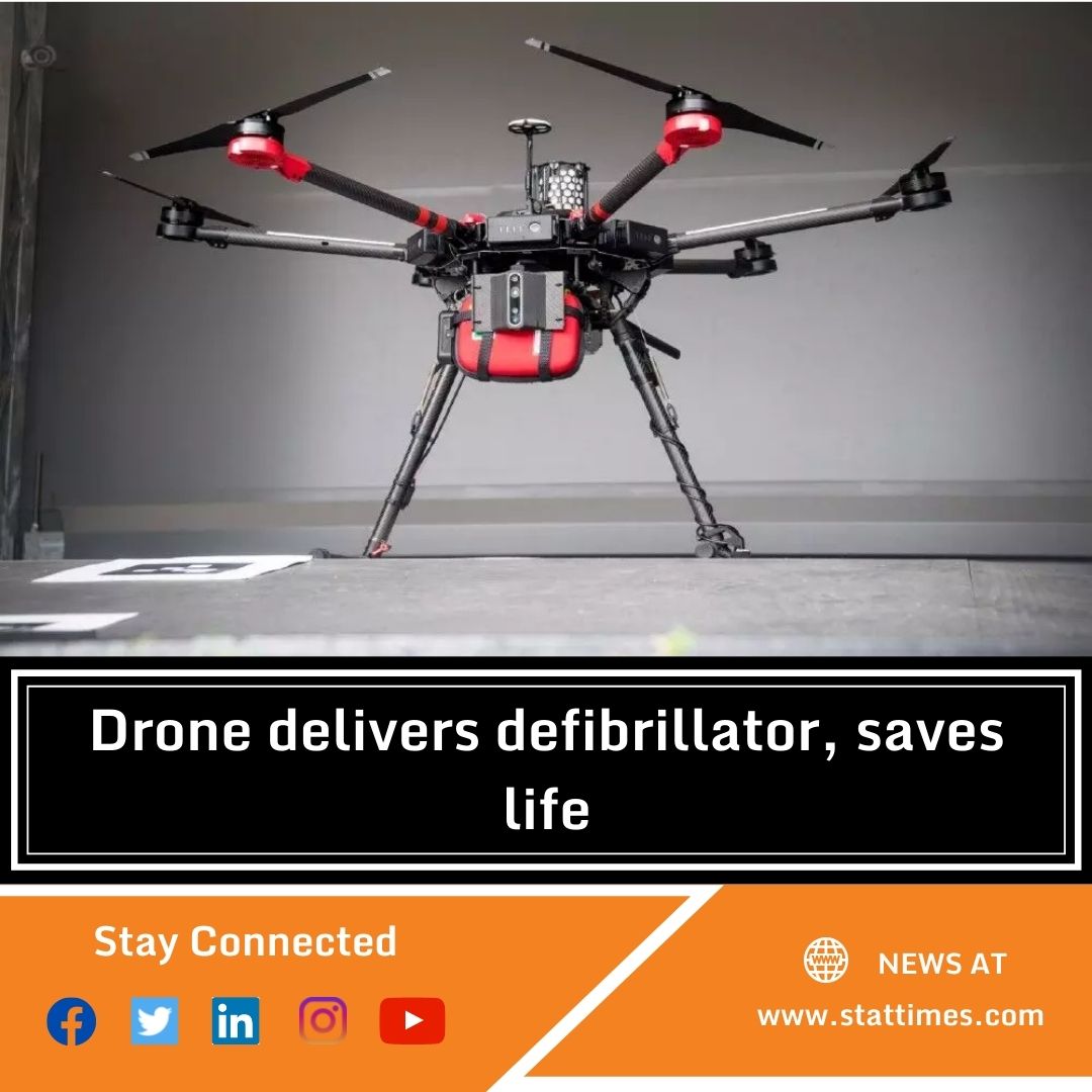 Drone delivers defibrillator, saves life  
