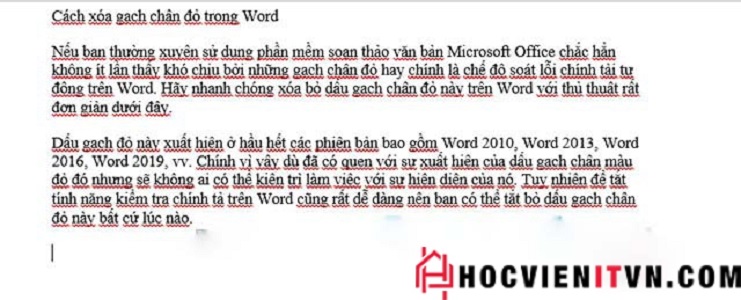 Cách xóa gạch chân đỏ trong word cực kỳ đơn giản