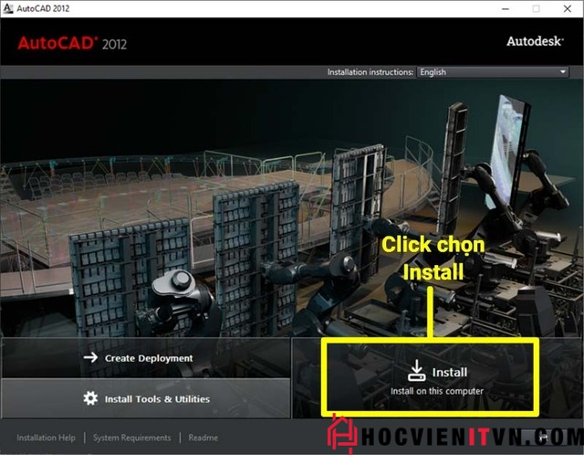 Tải và cài đặt phần mềm AutoCad 2012 Full crack 