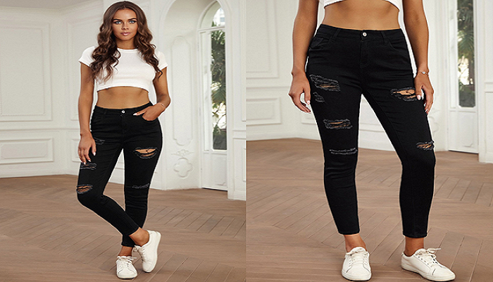 Spice Up Your Street Style with High Waist Ripped Skinny Jeans