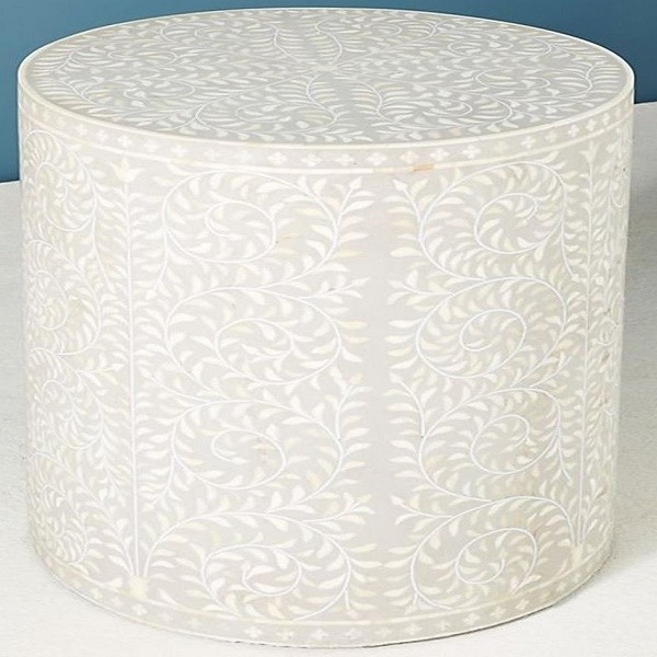 Bone Inlay End Table