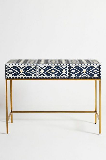 Handmade Bone Inlay Console Table