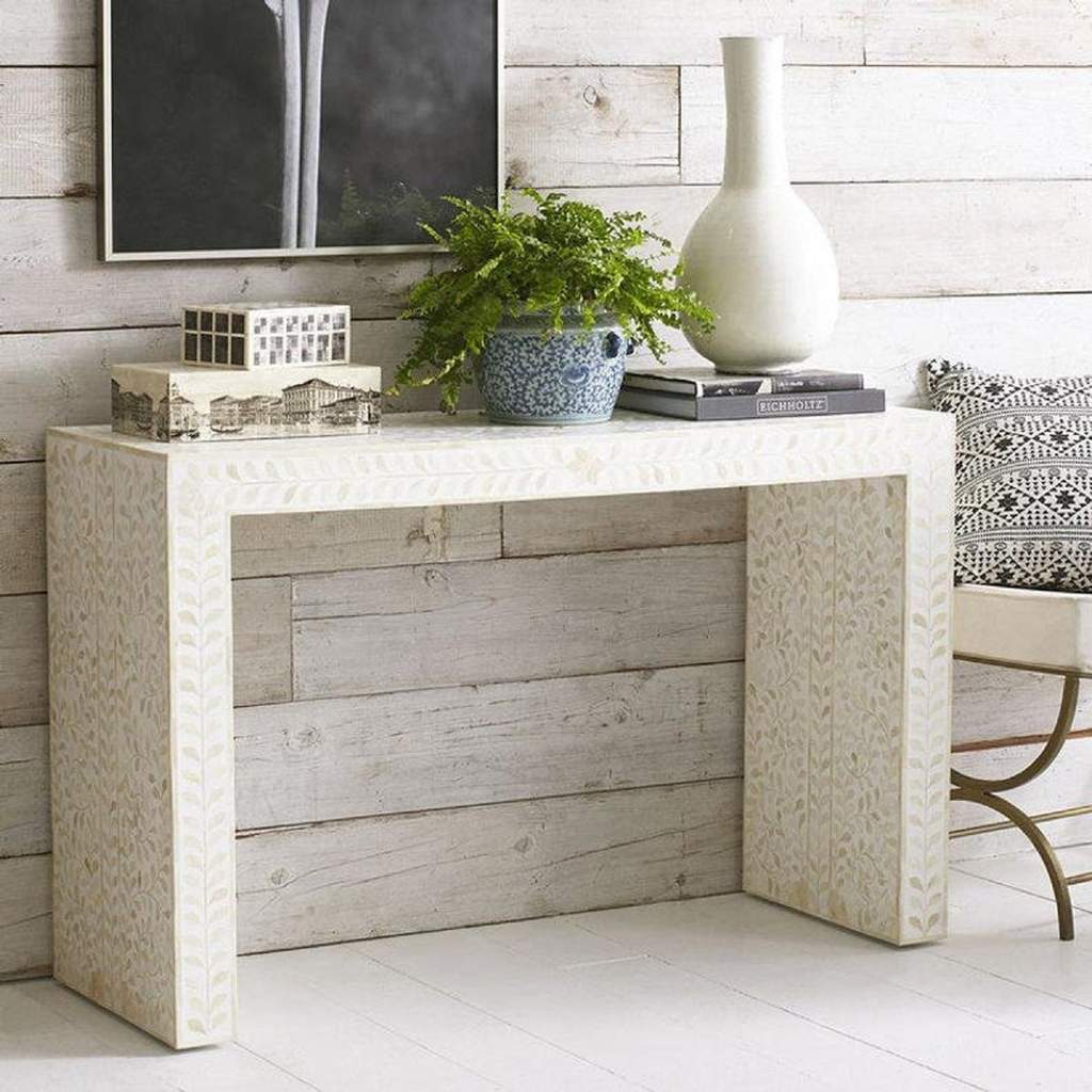 HANDMADE BONE INLAY CONSOLE TABLE