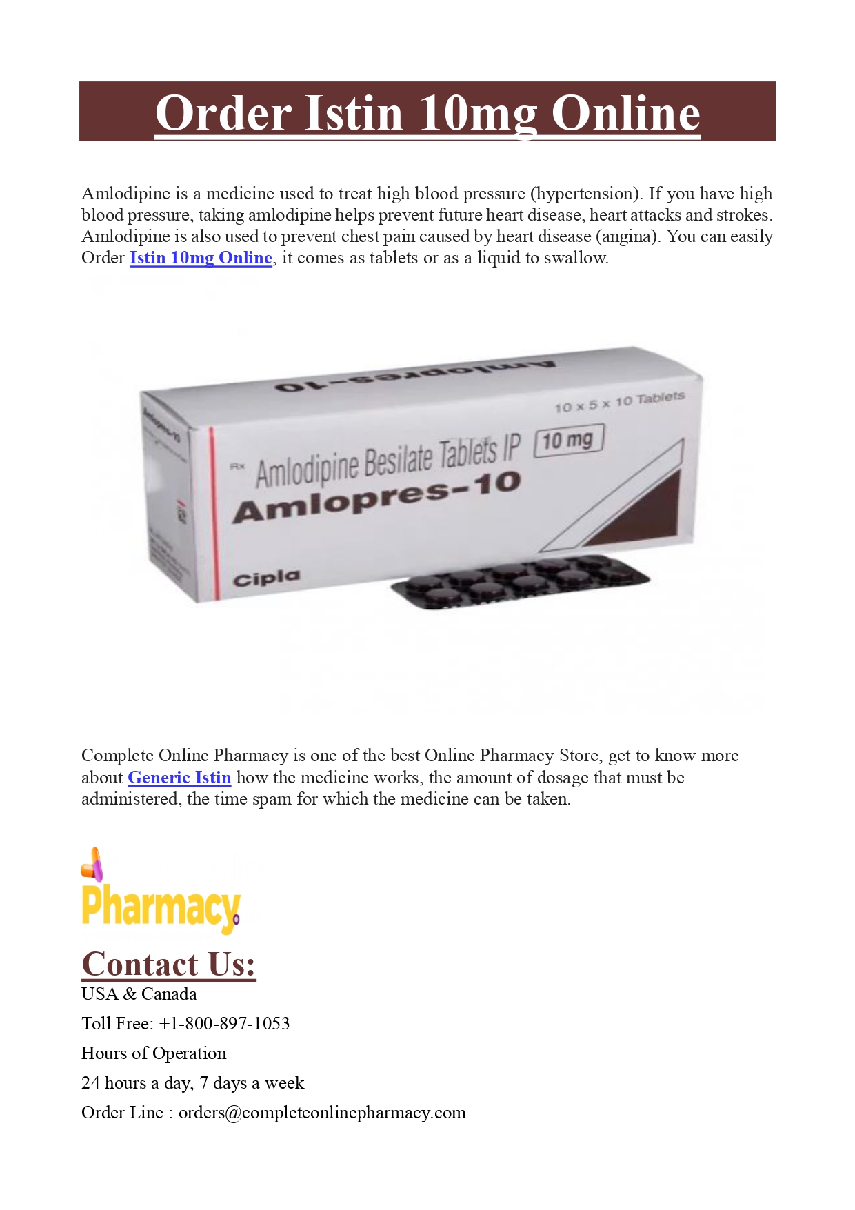 Order Istin 10mg Online