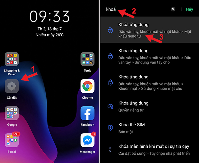 Cách ẩn ứng dụng trên oppo