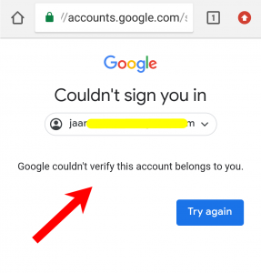 What Does It Mean When It Says Google Couldn't Verify This Account Belongs To You