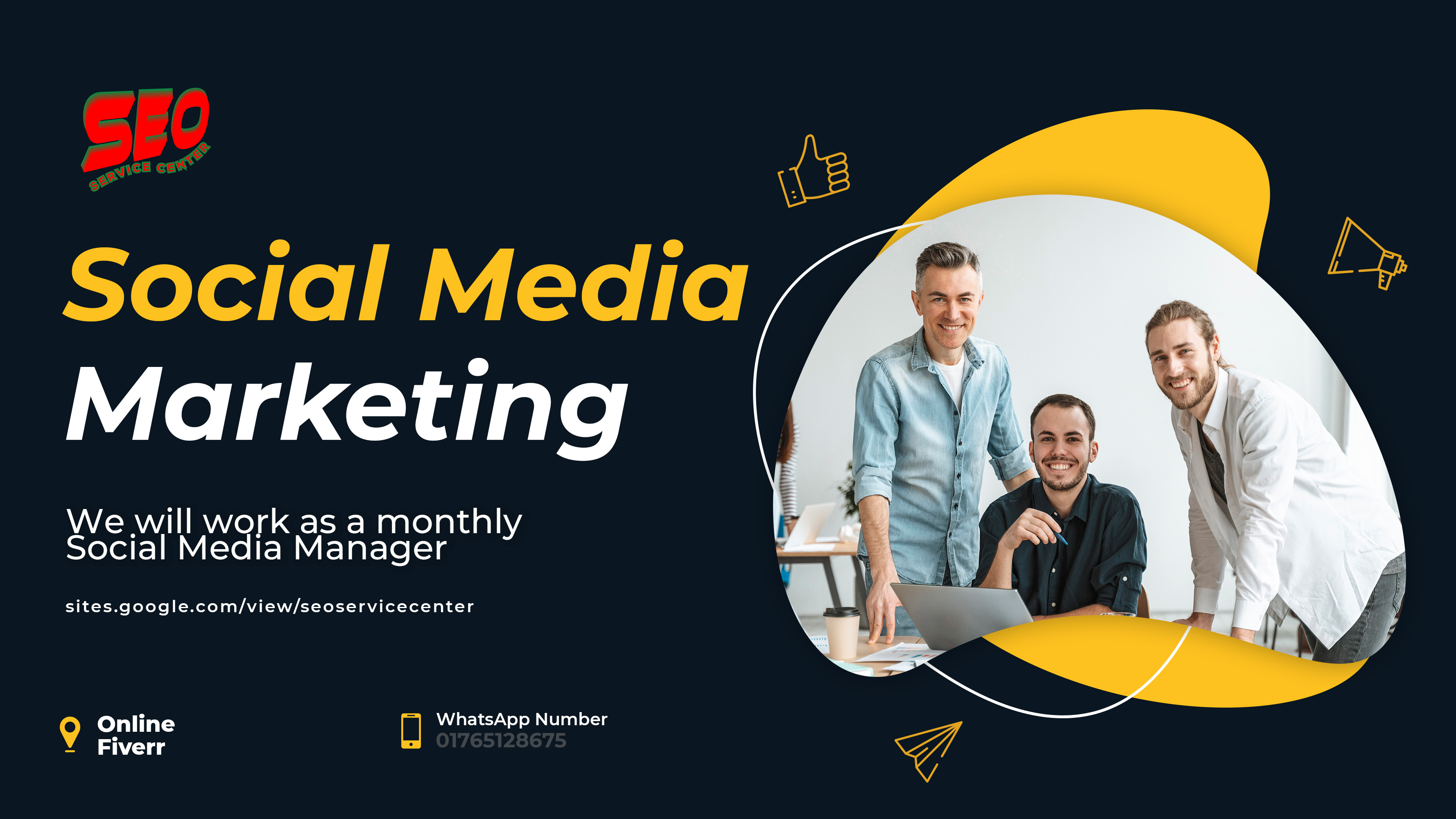 We will work as a monthly social media marketing manager