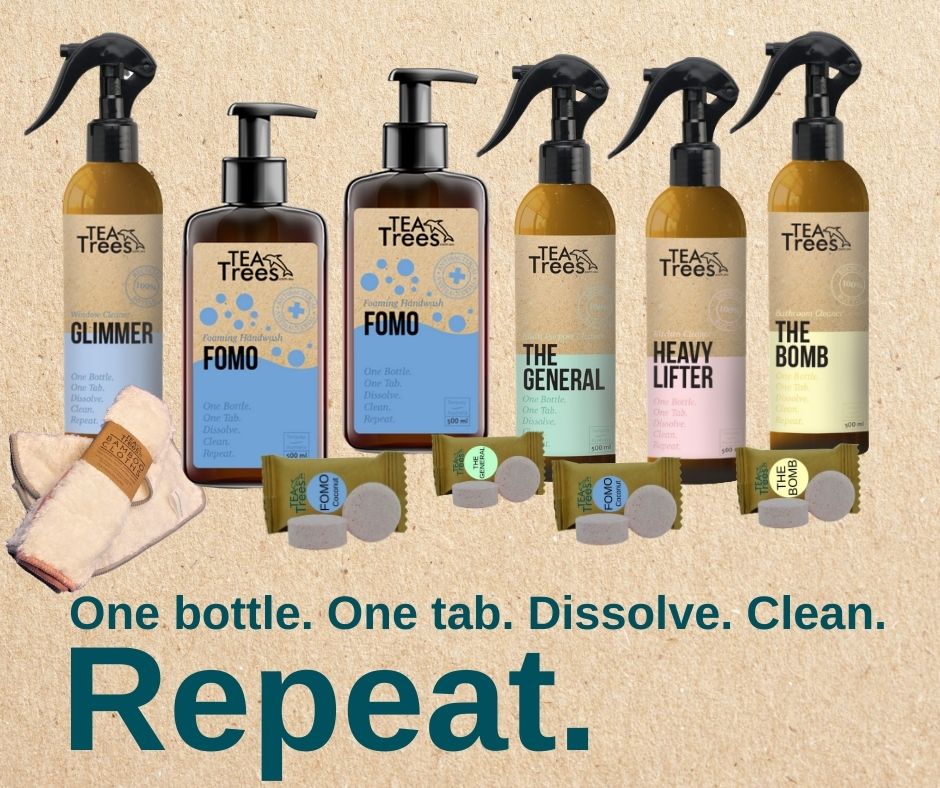 Tea Trees  Cleaning refill tablets - One bottle. One tab. Dissolve. Clean. Repeat