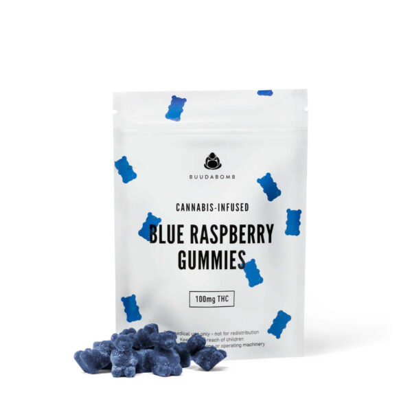 BUUDABOMB – BLUE RASPBERRY GUMMIES (100MG)