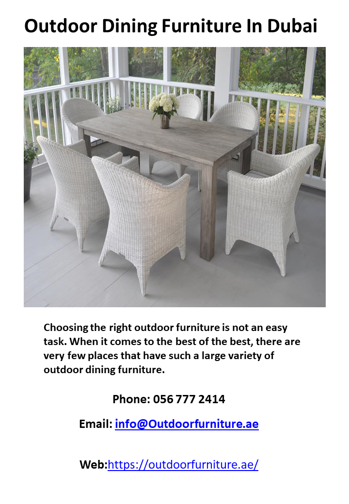 Outdoor Dining Furniture In Dubai