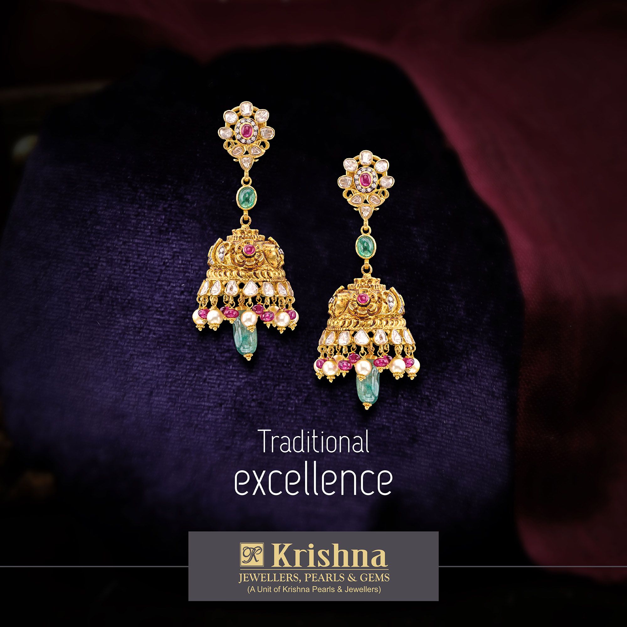 Beautiful Polki Jhumkis