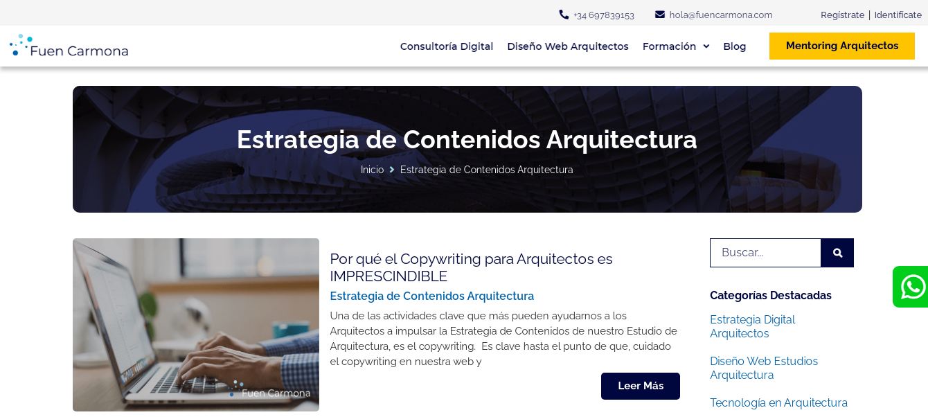 Estrategia de Contenidos Arquitectura